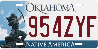 OK license plate 954ZYF