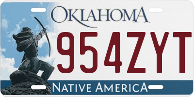 OK license plate 954ZYT