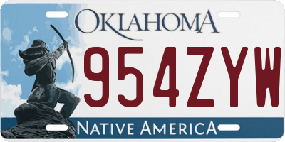 OK license plate 954ZYW