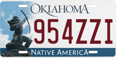 OK license plate 954ZZI