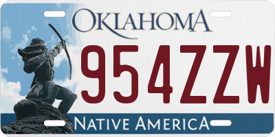 OK license plate 954ZZW