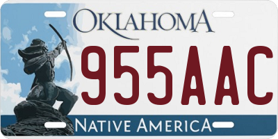 OK license plate 955AAC