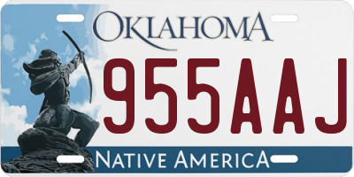 OK license plate 955AAJ