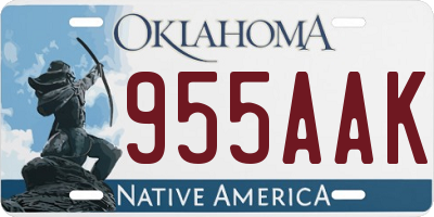 OK license plate 955AAK