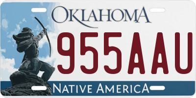 OK license plate 955AAU