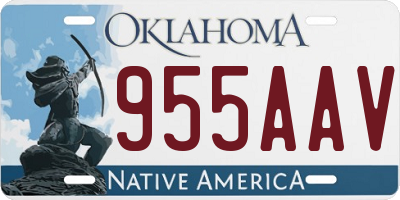 OK license plate 955AAV