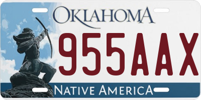 OK license plate 955AAX