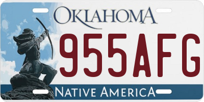 OK license plate 955AFG
