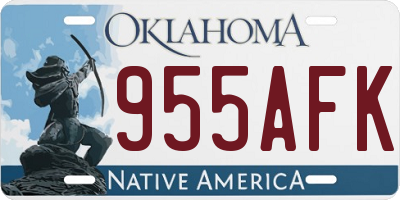 OK license plate 955AFK