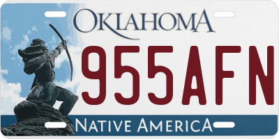 OK license plate 955AFN