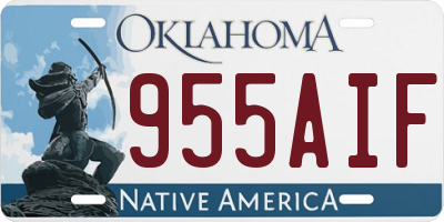 OK license plate 955AIF
