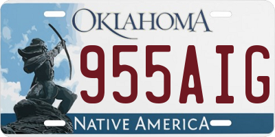 OK license plate 955AIG