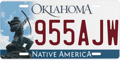 OK license plate 955AJW