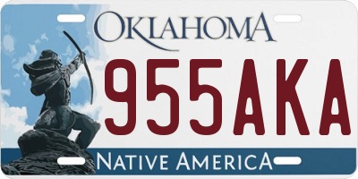 OK license plate 955AKA
