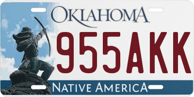OK license plate 955AKK