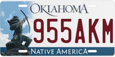 OK license plate 955AKM