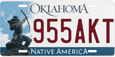 OK license plate 955AKT