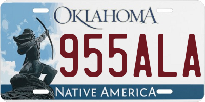 OK license plate 955ALA