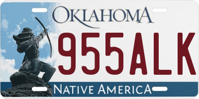 OK license plate 955ALK