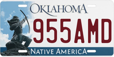 OK license plate 955AMD
