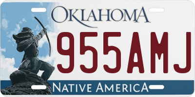 OK license plate 955AMJ