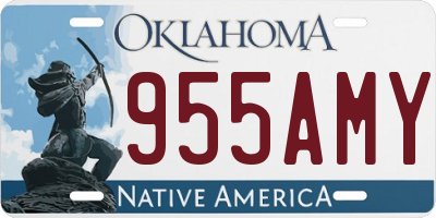 OK license plate 955AMY
