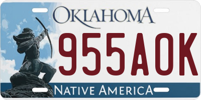 OK license plate 955AOK