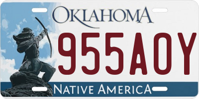 OK license plate 955AOY