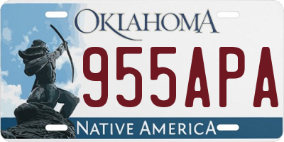 OK license plate 955APA