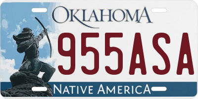 OK license plate 955ASA