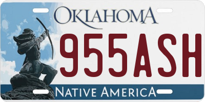 OK license plate 955ASH