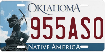 OK license plate 955ASO
