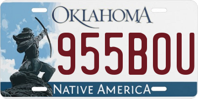 OK license plate 955BOU