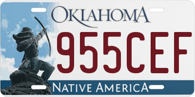 OK license plate 955CEF
