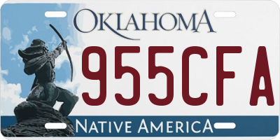 OK license plate 955CFA