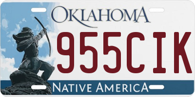 OK license plate 955CIK