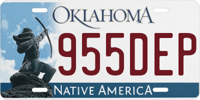 OK license plate 955DEP