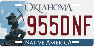 OK license plate 955DNF