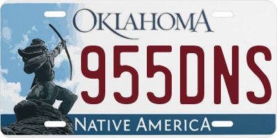 OK license plate 955DNS