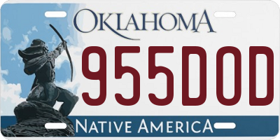 OK license plate 955DOD