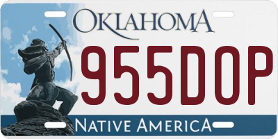 OK license plate 955DOP