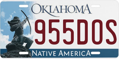 OK license plate 955DOS