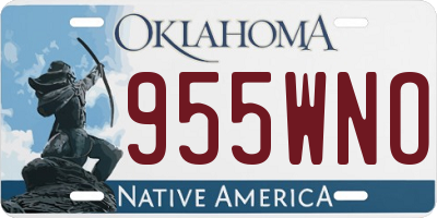 OK license plate 955WNO