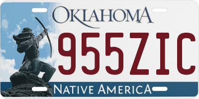 OK license plate 955ZIC