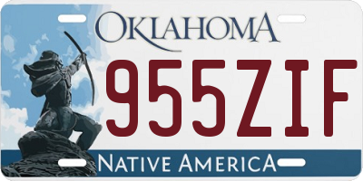 OK license plate 955ZIF