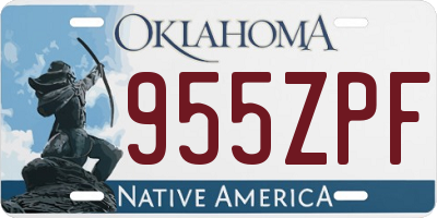 OK license plate 955ZPF