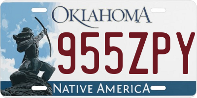 OK license plate 955ZPY