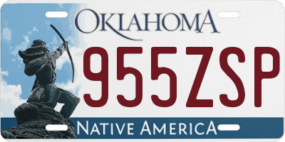 OK license plate 955ZSP