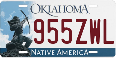 OK license plate 955ZWL