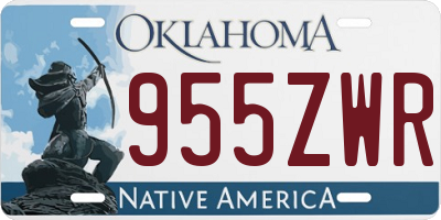 OK license plate 955ZWR